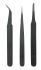 RS PRO 120mm, Steel, Curved, Fine, Rounded, Sharp, ESD Tweezer Set