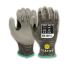 Tilsatec Black, Grey HPPE, PET, Polyamide, Spandex, Steel Abrasion Resistant, Cut Resistant Gloves, Size 8, Medium,