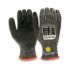 Tilsatec Black, Grey HPPE, PET, Polyamide, Spandex, Steel Abrasion Resistant Gloves, Size 7, Small, Latex Coating