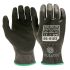 Tilsatec Black, Grey HPPE, PET, Polyamide, Spandex, Steel Cut Resistant Gloves, Size 7, Small, Nitrile Coating
