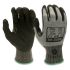 Tilsatec Black, Grey Glass Fiber, HPPE, PET, Polyamide, Spandex Good Dexterity Gloves, Size 7, Bi-Polymer Coating