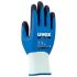 Uvex Blue Polyester Abrasion Resistant Work Gloves, Size 8, Medium, NBR Coating