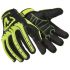 Uvex Black Nylon, Spandex Impact Protection Work Gloves, Size 9, Large, PVC Coating