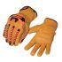 NXG Orange HPPE, Kevlar, Leather, Nylon, Polycotton, Polyester, PVC Cut Resistant Work Gloves, Size XL
