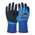 NXG Therm Grip Black, Blue Latex Abrasion Resistant, Thermal Work Gloves, Size 8, Medium, Latex Coating