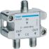 Hager Coaxial RF Splitter 1 Plug to 2 Sockets, Frequency 5 → 2400MHz