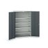 Bott 2 Door Steel  Lockable Floor Standing Cupboard, 2000 x 1300 x 550mm