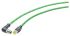Siemens Cat6a Ethernet Cable, M12 to RJ45, Aluminium foil with a braided tin-plated copper wire screen Shield, Green,
