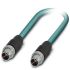 Phoenix Contact Cat6a Straight Male M12 to Straight Male M12 Ethernet Cable, Blue, 15m