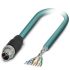Phoenix Contact Cat6a Straight Male M12 to Unterminated Ethernet Cable, Blue, 15m