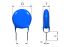Condensador cerámico monocapa (SLCC) TDK, 1000pF, ±10%, 2kV dc, Montaje en orificio pasante