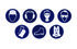 Penta 强制性标志, 标示Hand Protection（手部防护）, 蓝色, 塑料, 300mm