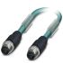 Phoenix Contact Cat5 Straight Male M12 to Straight Male M12 Ethernet Cable, Blue, 1m