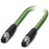 Phoenix Contact Cat5 Straight Male M8 to Straight Male M8 Ethernet Cable, Shielded, Green, 500mm