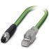 Phoenix Contact Straight Male M8 to Straight Male RJ45 Ethernet Cable, Shielded, Green, 500mm