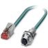 Phoenix Contact Cat5e Straight Female M12 to Straight Male RJ45 Ethernet Cable, Shielded, Blue, 1m