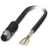 Phoenix Contact Cat5 Straight Male M12 to Unterminated Ethernet Cable, Shielded, Black, 2m