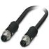 Phoenix Contact Cat5 Straight Male M12 to Straight Male M12 Ethernet Cable, Shielded, Black, 2m
