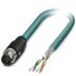 Phoenix Contact Cat5 Straight Male M12 to Unterminated Ethernet Cable, Shielded, Blue, 10m