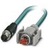 Phoenix Contact Cat5 Straight Male M12 to Straight Male RJ45 Ethernet Cable, Shielded, Blue, 1m