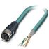 Phoenix Contact Cat5 Straight Female M12 to Unterminated Ethernet Cable, Shielded Shield, Blue, 5m