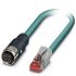 Phoenix Contact Cat5 Straight Female M12 to Straight Male RJ45 Ethernet Cable, Shielded Shield, Blue, 1m