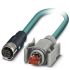Phoenix Contact Cat5 Straight Female M12 to Straight Male RJ45 Ethernet Cable, Shielded, Blue, 10m