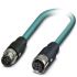 Phoenix Contact Cat5 Straight Male M12 to Straight Female M12 Ethernet Cable, Shielded, Blue, 1m