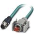 Phoenix Contact Cat5 Straight Male M12 to Straight Male RJ45 Ethernet Cable, Shielded, Blue, 2m