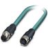 Phoenix Contact Cat5 Straight Male M12 to Straight Female M12 Ethernet Cable, Shielded, Blue, 2m