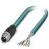 Phoenix Contact Cat6a Straight Male M12 to Unterminated Ethernet Cable, Shielded, Blue, 1m