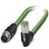 Phoenix Contact Cat5 Straight Male M12 to Right Angle Male RJ45 Ethernet Cable, Shielded, Green, 1m