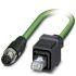 Phoenix Contact Cat5 Straight Male M12 to Straight Male RJ45 Ethernet Cable, Shielded, Green, 1m