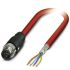 Phoenix Contact Cat5 Straight Male M12 to Unterminated Ethernet Cable, Shielded, Red, 5m