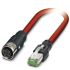 Phoenix Contact Cat5 Straight Female M12 to Straight Male RJ45 Ethernet Cable, Shielded, Red, 10m