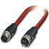 Phoenix Contact Cat5 Straight Male M12 to Straight Female M12 Ethernet Cable, Shielded, Red, 10m
