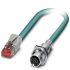 Phoenix Contact Straight Female M12 to Straight RJ45 Ethernet Cable, Shielded Shield, Blue, 5m