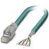 Phoenix Contact Cat5 Straight Male RJ45 to Unterminated Ethernet Cable, Shielded, Blue, 5m