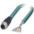 Phoenix Contact Cat5 Straight Male M12 to Unterminated Ethernet Cable, Shielded, Blue, 2m