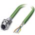 Phoenix Contact Cat5 Straight Male M12 to Unterminated Ethernet Cable, Shielded Shield, Green