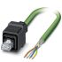 Phoenix Contact Cat5e Straight Male RJ45 to Unterminated Ethernet Cable, Shielded, Green, 5m