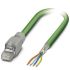 Phoenix Contact Cat5e Straight Male RJ45 to Unterminated Ethernet Cable, Shielded Shield, Green, 2m