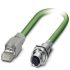 Phoenix Contact Cat5e Straight Female M12 to Straight Male RJ45 Ethernet Cable, Shielded, Green, 5m