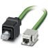 Phoenix Contact Cat5e Straight Male RJ45 to Straight Female RJ45 Ethernet Cable, Shielded Shield, Green, 2m