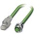 Phoenix Contact Cat5 Straight Female M12 to Straight RJ45 Ethernet Cable, Shielded, Green, 2m
