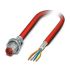 Phoenix Contact Cat5 Straight Male M12 to Unterminated Ethernet Cable, Shielded, Red, 500mm