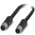 Phoenix Contact Cat5 Straight Male M12 to Straight Male M12 Ethernet Cable, Shielded Shield, Black, 2m