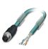 Phoenix Contact Cat5 Straight Male M12 to Unterminated Ethernet Cable, Blue, 15m