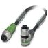 Phoenix Contact Male M12 to Right Angle Female M12 Sensor Actuator Cable, 300mm
