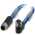 Phoenix Contact Straight Male M12 to Right Angle Female M12 Bus Cable, 2m